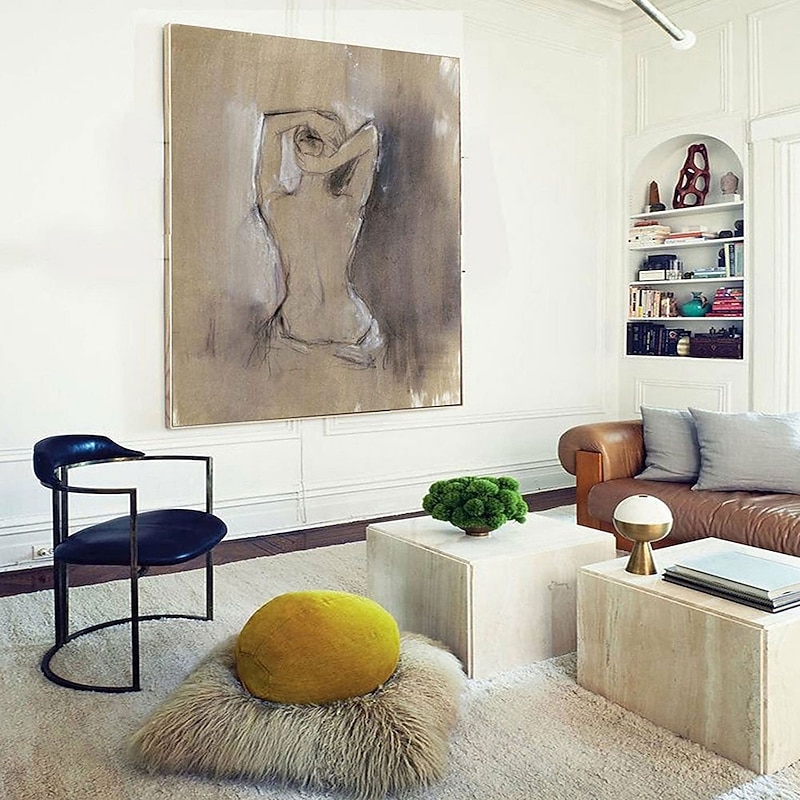 Handmade Hand Painted Oil Painting Wall Modern Abstract Painting Nude Lady  Canvas Painting Home Decoration Decor Rolled Canvas No Frame Unstretched2