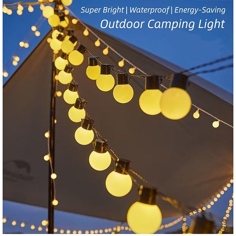 Outdoor Camping Lamp String Big Bulbs 5M-20LEDs  6.5M-30LEDs Waterproof Anti-crushed LED Light Bulbs Outdoor Backyard Garden Porch Decorative Tent Light Terrace Lamp2