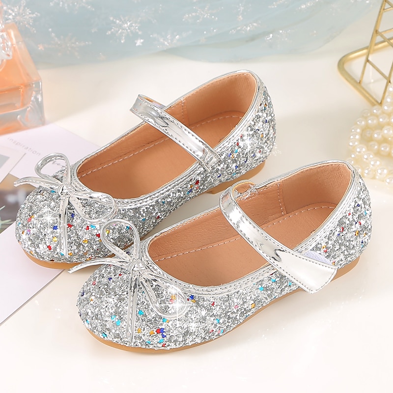 Girls' Flats Daily Flower Girl Shoes Princess Shoes School Shoes Glitter Portable Shock Absorption Breathability Princess Shoes Little Kids(4-7ys) Toddler(2-4ys) Daily Walking Shoes Sequin Butterfly