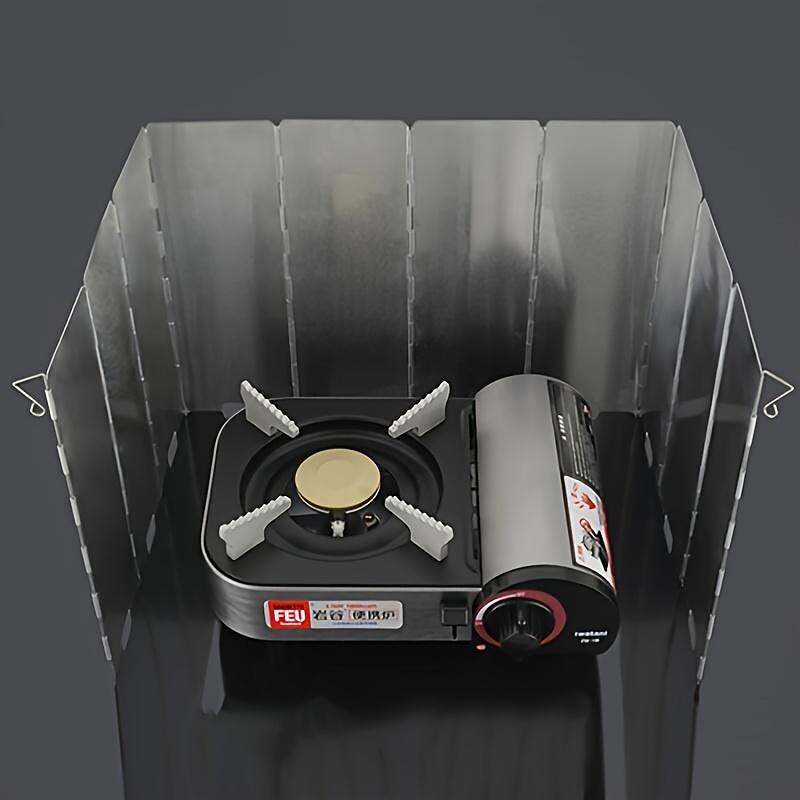 Camp Stove Windscreen, Silver Aluminum Folding Windscreen, Windshield For Camp Stove4