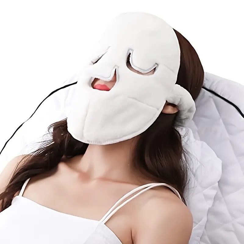 1pc Reusable Face Towel Mask Cold Hot Compress Facial Steamer Towel Mask Moisturizing Beauty Skin Care Spa Towels For Facial Facial Steamer Mask For Women Girls