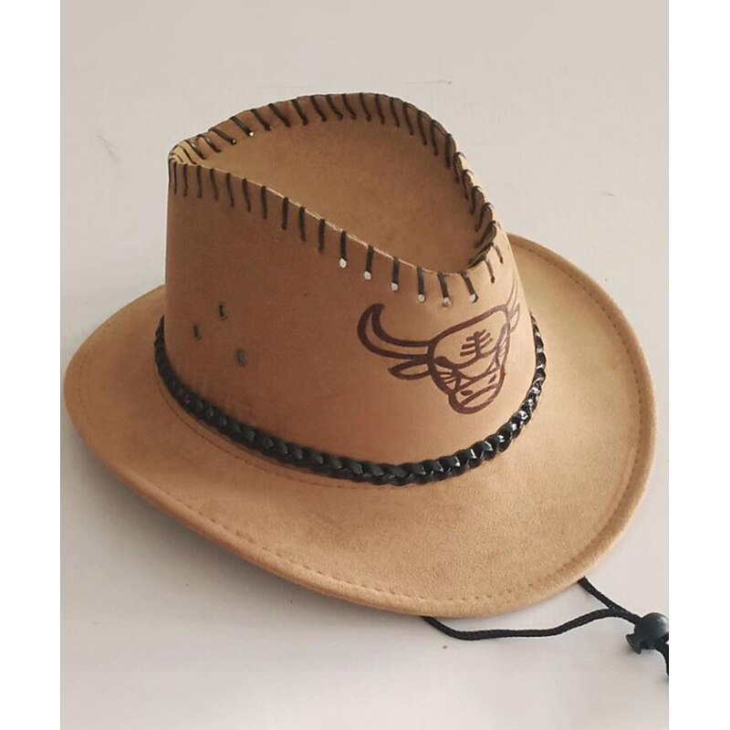 Men's Sun Hat Cowboy Hat Dark Brown Light Brown Polyester Travel Western Cowboy Beach Outdoor Vacation Plain Breathable3