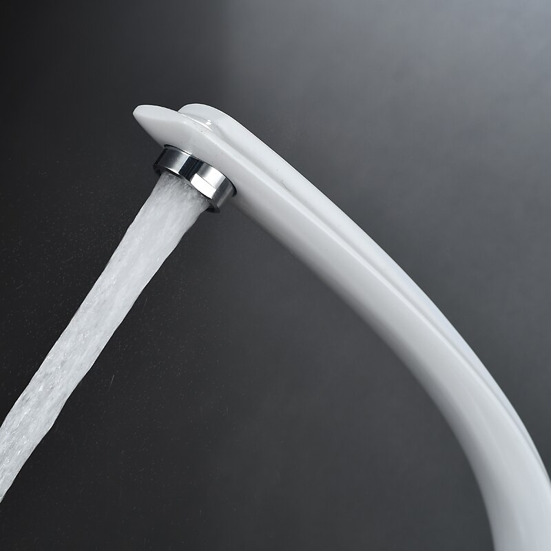 Bathroom Sink Mixer Faucet, Single Handle One Hole Washroom Basin Taps Chrome Finish Bathroom Faucet with Hot and Cold Water Hose4