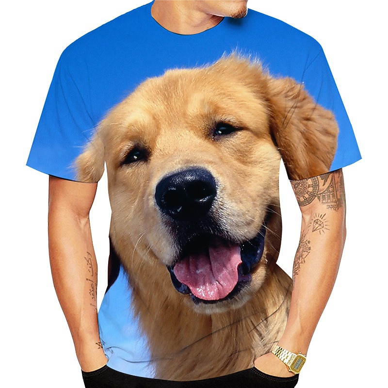 Animal Dog Golden Retriever T-shirt Anime 3D Graphic For Couple's Men's Women's Adults' Masquerade 3D Print Casual Daily2