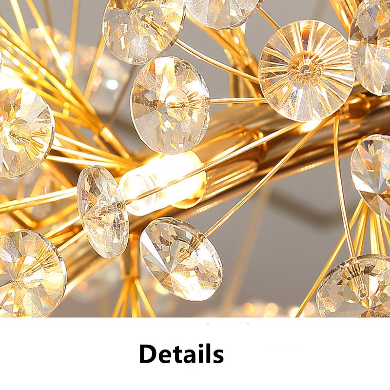 Crystal Chandelier Modern Luxury Crystal Chandelier Ring Flower Crystal Hanging Chandelier Ring Suitable for Living Room Dining Room Bedroom Decoration Ceiling Light2