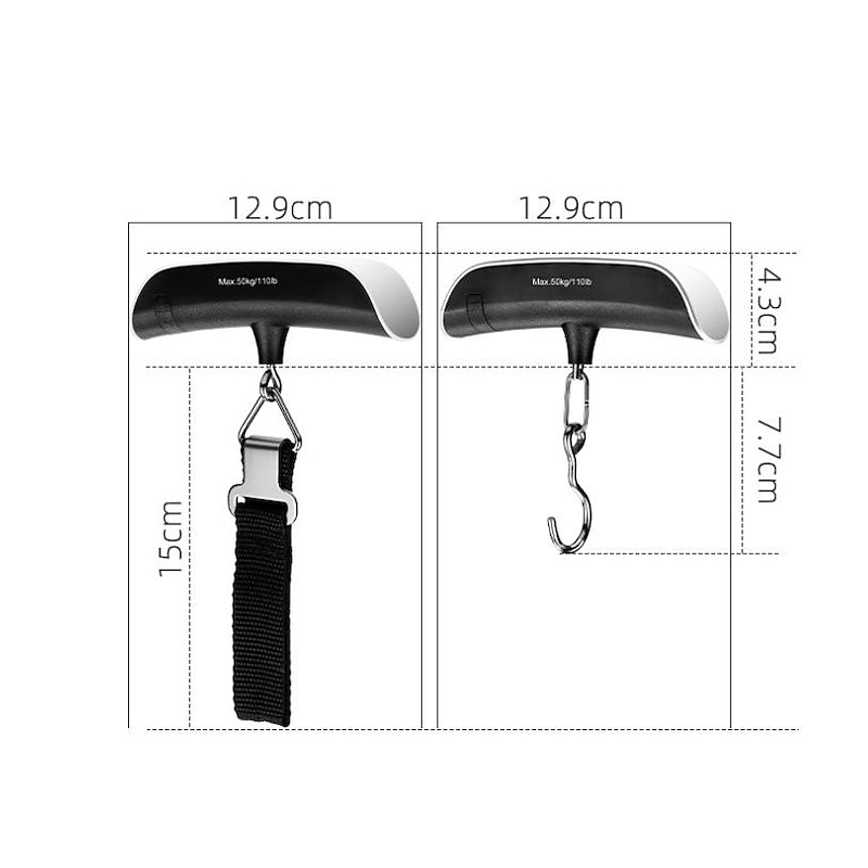 110lb/50kg Digital Handheld Luggage Hanging Baggage Scale With Backlight LCD Display3