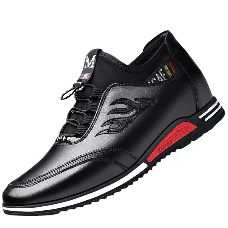 Men's Oxfords Walking Business Casual Outdoor Daily PU Breathable Lace-up Black White Slogan Summer Spring3
