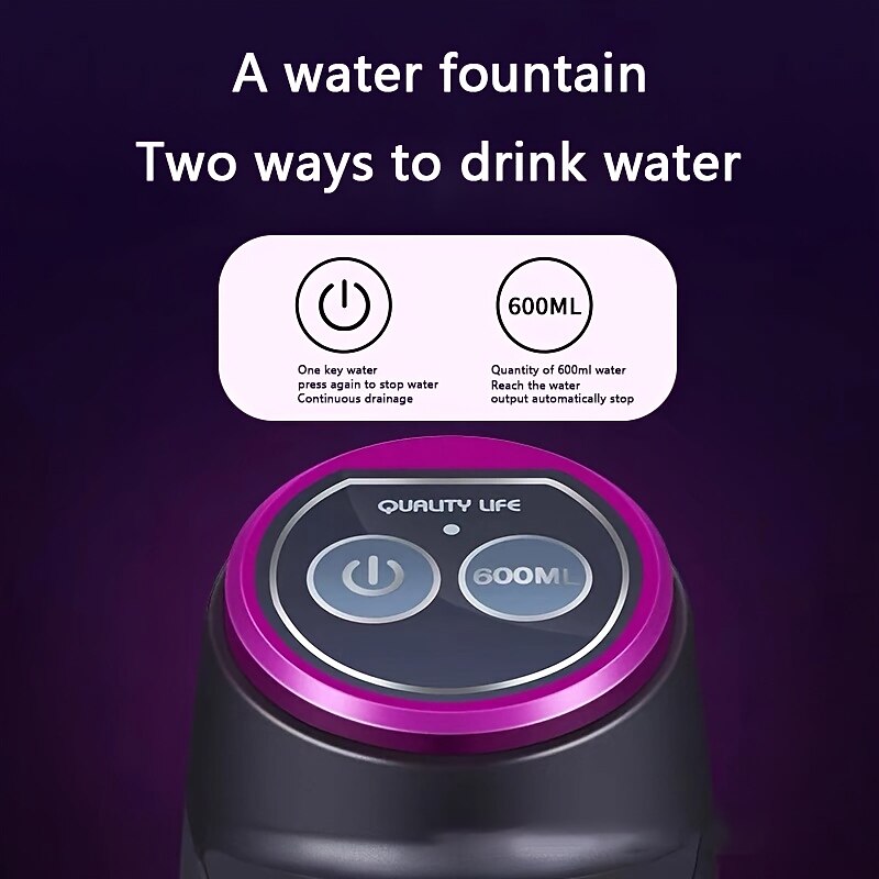 5-Gallon Water Dispenser - Automatic Electric Water Pump with USB Charging, Portable for Home, Office & Outdoor, Fits 2-5 Gallon Bottles3