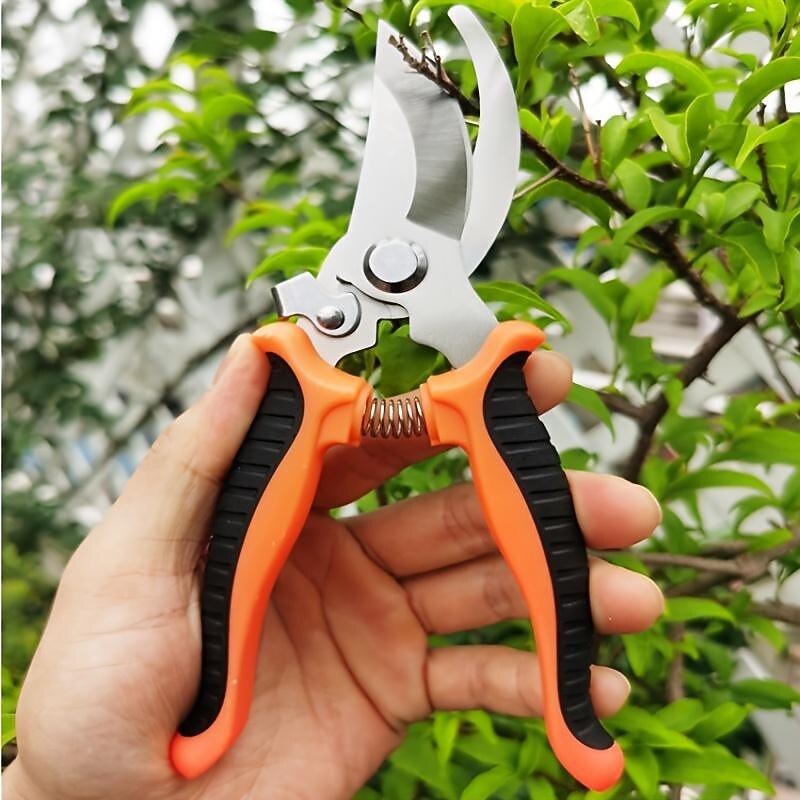 Rose Cutter, 1pc Garden Pruning Shears, Branch Scissors, Stainless Steel Fruit Scissors, Multi-functional Branch Shears, Garden Scissors, Anti-skid, Labor-saving, Manual Pruning Scissors, Gardening Supplies2