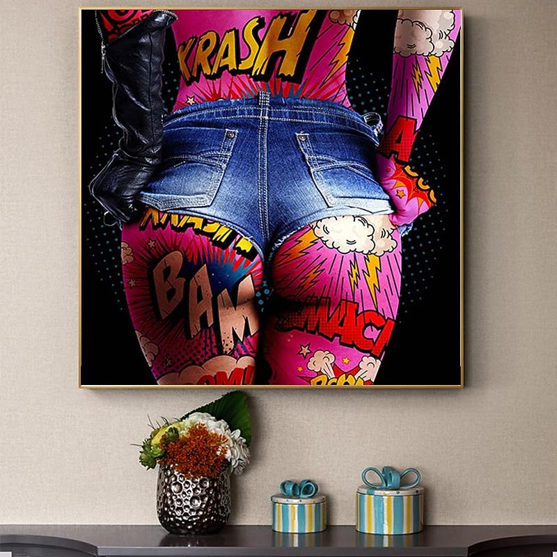 People Wall Art Canvas Sexy Ass Prints Painting Artwork Picture Pop Graffiti Colorful Home Decoration Décor Rolled Canvas No Frame Unframed Unstretched3