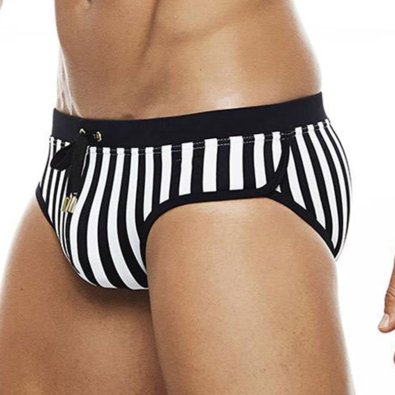 Men's Swimwear Swim Shorts Shorts Swim Briefs Print Stripe Comfort Breathable Outdoor Daily Going out Sports Hawaiian Black2