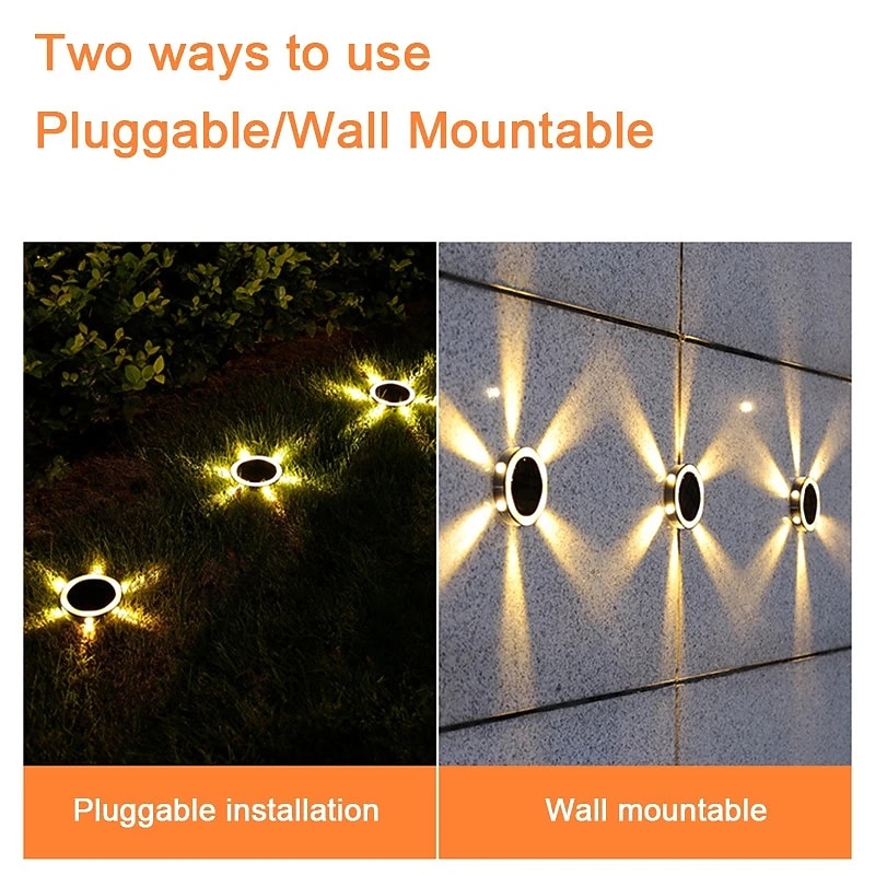 6LED Solar Lights Outdoor IP65 Waterproof Buried Light For Patio Lawn Stairs Steps Garden Decoration Outdoor Solar Lights 2pcs4