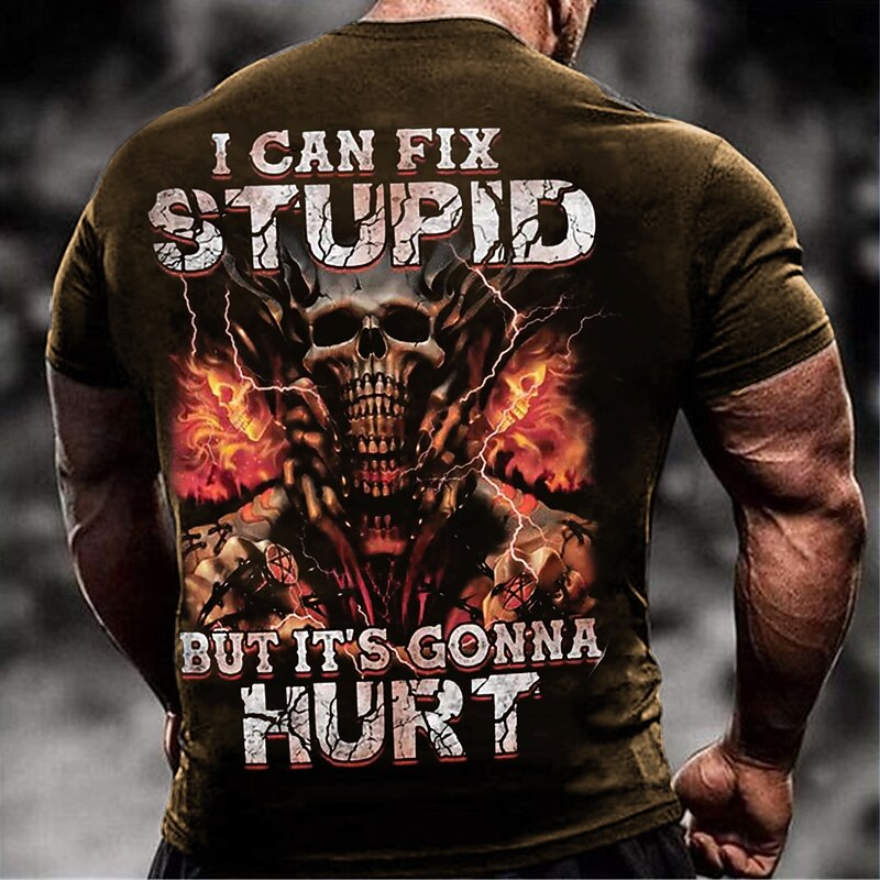 Men's Graphic Skull T Shirt Halloween Shirt Tee Short Sleeve T shirt 3D Print Crew Neck Shirt Vintage Fashion Designer Outdoor Casual Daily Black Navy Blue Blue Spring & Summer Clothing Apparel S M L4