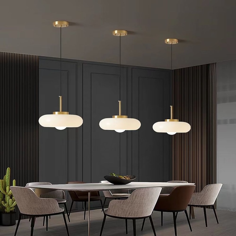 LED Pendant Light Glass Copper 28cm Unique Chandelier for Dining Room Bedroom Cord Adjustable3
