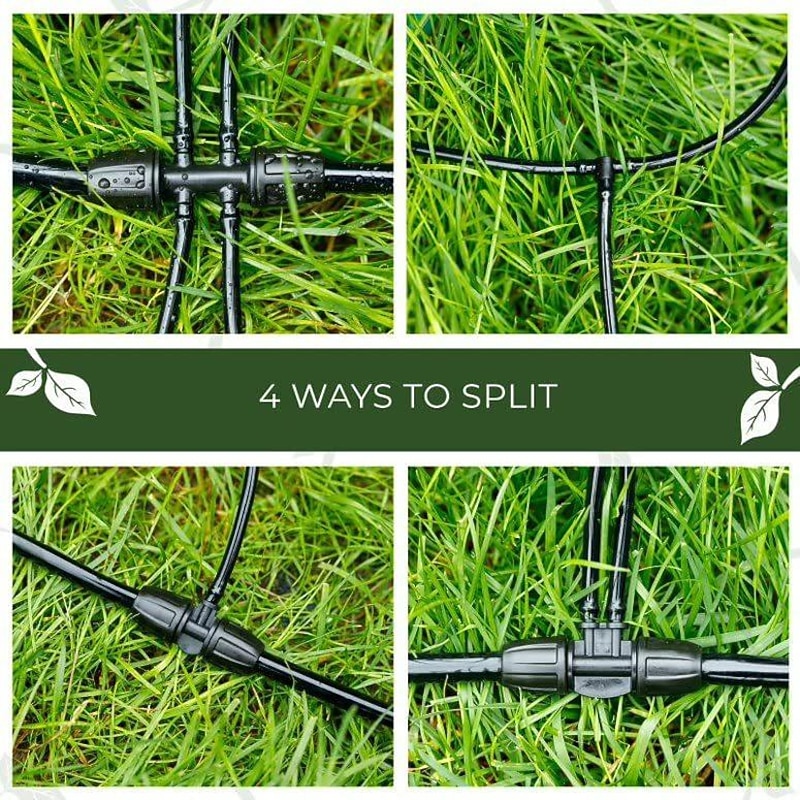 Drip Irrigation Kit - Adjustable Premium Garden Watering System for Raised Garden Bed, Yard, Lawn or Indoor - Complete Irrigation System with Drip Emitters, 1/4 Tubing and Drip Connectors2