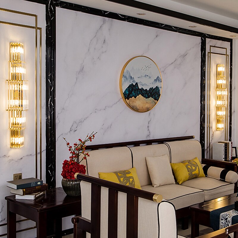 LED Light Luxury Crystal Wall Lamp Hotel Project Payment KTV Corridor Decoration Villa Duplex Building Model Room Living Room Lamps Bulb Not included4