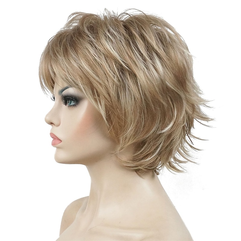 Short Layered Shaggy Wavy Full Synthetic Wigs2