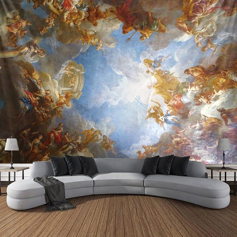 Art Painting Wall Tapestry Baroque Art Decor Blanket Curtain Hanging Home Bedroom Living Room Decoration2