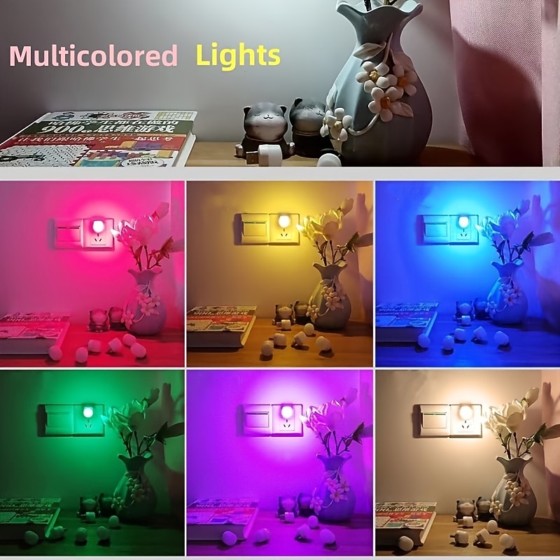 Mini Colorful Night Lights USB Plug Lamp 5V 1W Super Bright Eye Protection Book Light Computer Mobile Power Charging USB Small LED Night Light