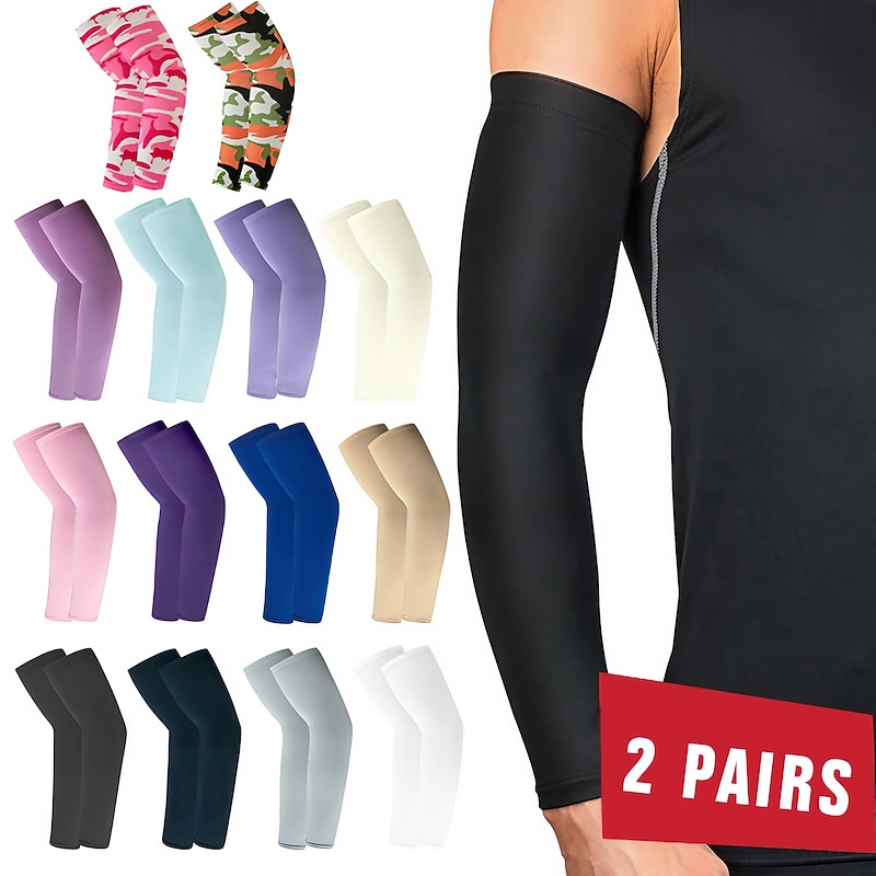 2pcs Arm Sleeves Cycling Sleeves  , Sports Sun UV Protection Hand Cover Cooling Warmer For Running Fishing Cycling