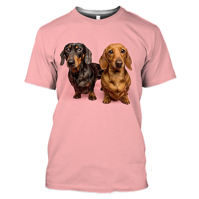 Animal Dog Dachshund T-shirt Graphic Tee For Men's Women's Unisex Adults' 3D Print Casual Daily Cute Funny Gift4