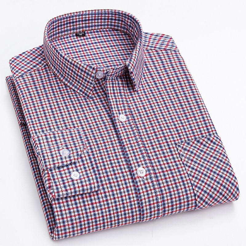 Men's Dress Shirt Stripes and Plaid Wedding Office & Career Light Pink Dark Red Yellow Light Green Turndown All Seasons Clothing Apparel2