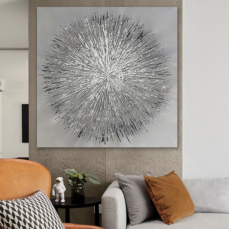 Oil Painting Hand Painted Square Abstract Pop Art Modern Rolled Canvas (No Frame)4