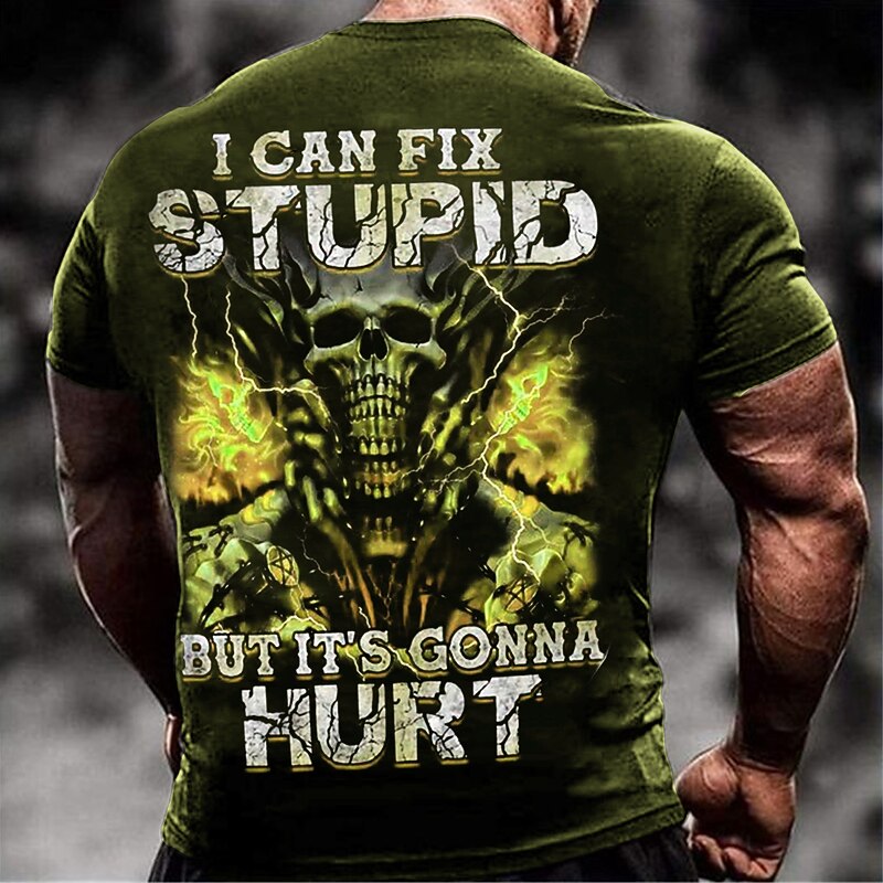 Men's Graphic Skull T Shirt Halloween Shirt Tee Short Sleeve T shirt 3D Print Crew Neck Shirt Vintage Fashion Designer Outdoor Casual Daily Black Navy Blue Blue Spring & Summer Clothing Apparel S M L2