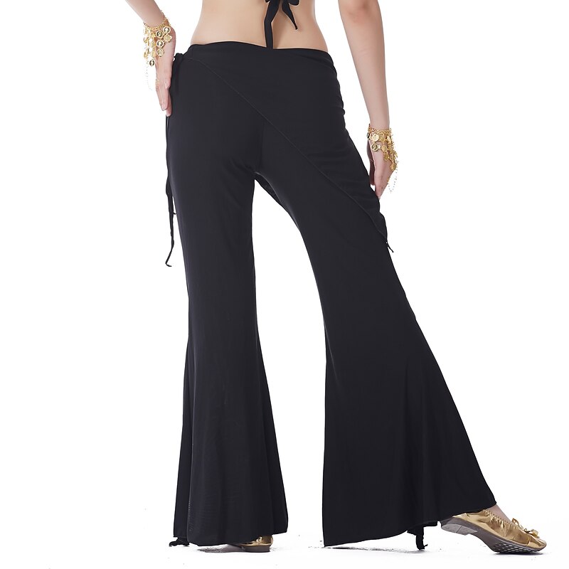 Belly Dance Pants Pure Color Ruffle Women's Training Crystal Cotton3