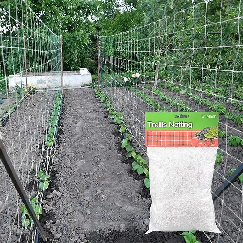 Plant Trellis Netting, Heavy-Duty Polyester Grow Net, Garden Trellis Netting with Square Mesh for Climbing Plants, Vegetables, Fruits, and Flowers2