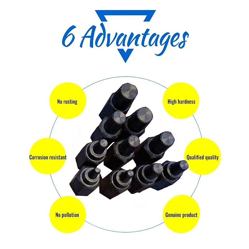 10PCS Screw Extractors Hex Head Multi Spline Broken Screws Bolts Removal Tool Left Spiral DIY Tool Set4