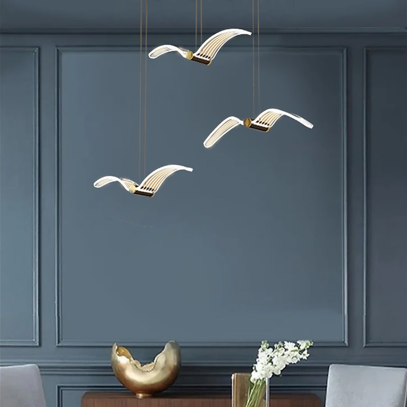 LED Pendant Lights Kitchen Dimmable Acrylic Lighting 40cm 1/3/4-Light Modern Farmhouse Foyer Entryway Light Fixtures Ceiling Hanging Globe Over Table 110-240V3