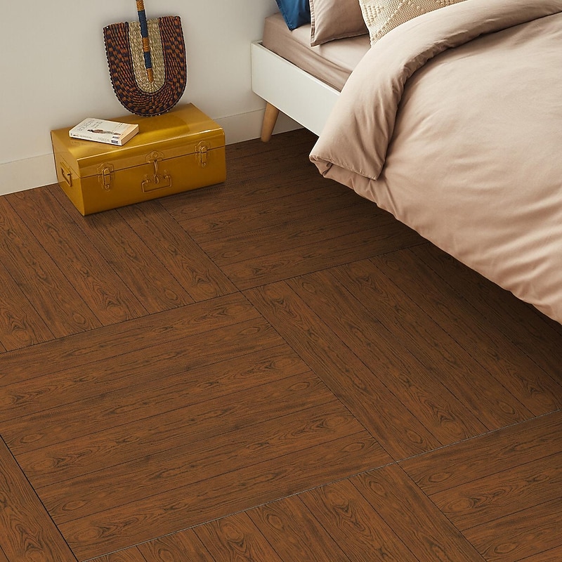 Wood Floor Wallpaper Peel And Stick Wall Sticker PVC Self Adhesive for Home Decor Home Living Room Bedroom Floor Tile Renovation Stickers Waterproof 15x90cm / 6''x35.4''2