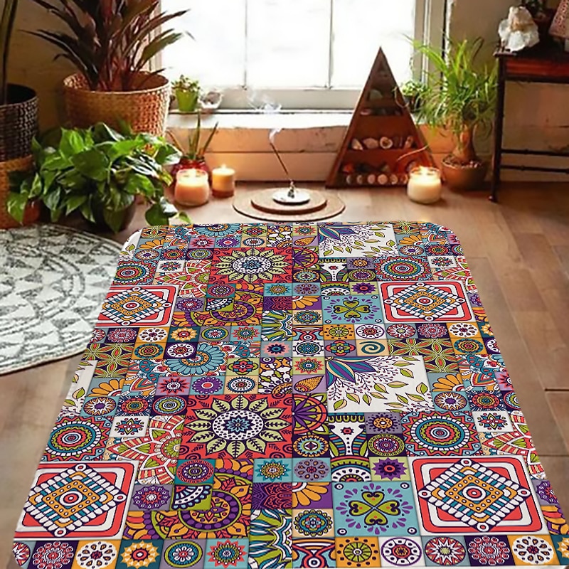 Bohemian Floor Mat Anti-Slip Door Mat Hallway Carpets Area Rugs Washable for Bedroom Living Room Kitchen Bathroom4