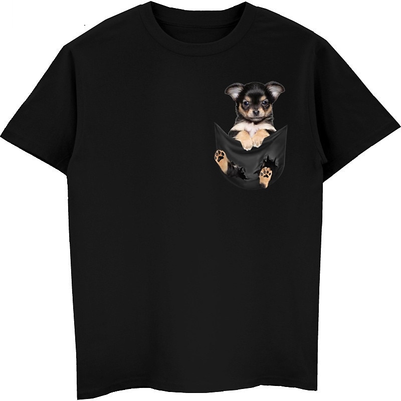 Animal Dog T-shirt Print Street Style For Couple's Men's Women's Adults' Hot Stamping Casual Daily2