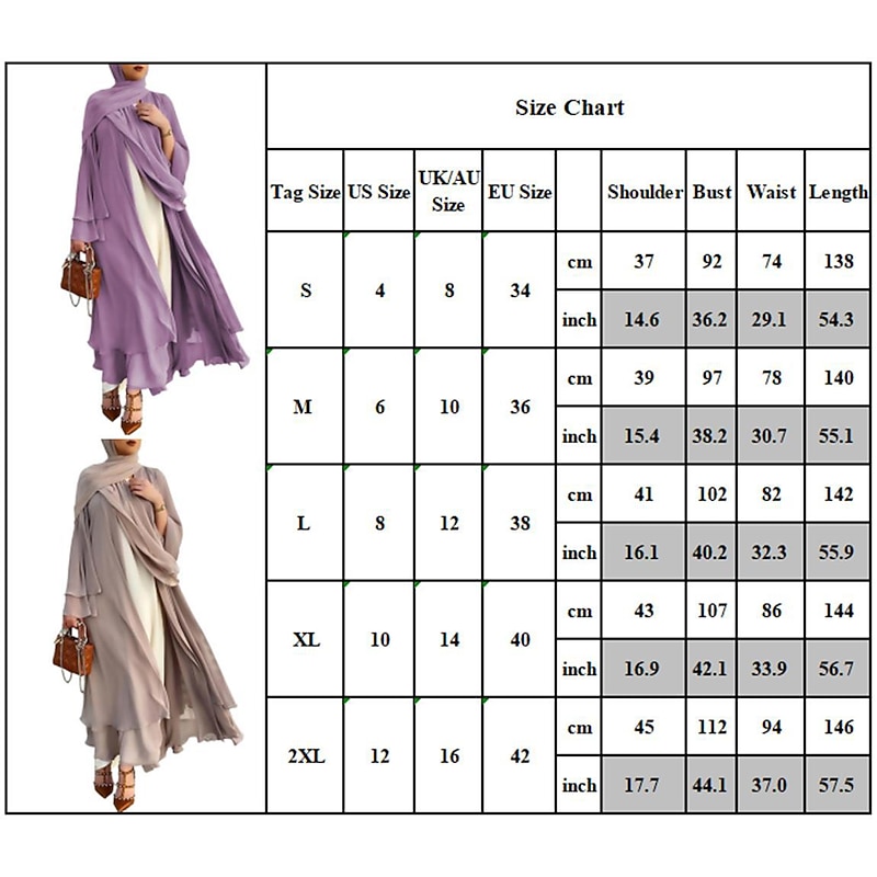 Women's Arabian Muslim Robe Coat Dress With Hat Cap Hijab Scarfs 2 Pieces Adults Religious Saudi Arabic Dress Abaya Hijab Khimar For Ramadan Dress3