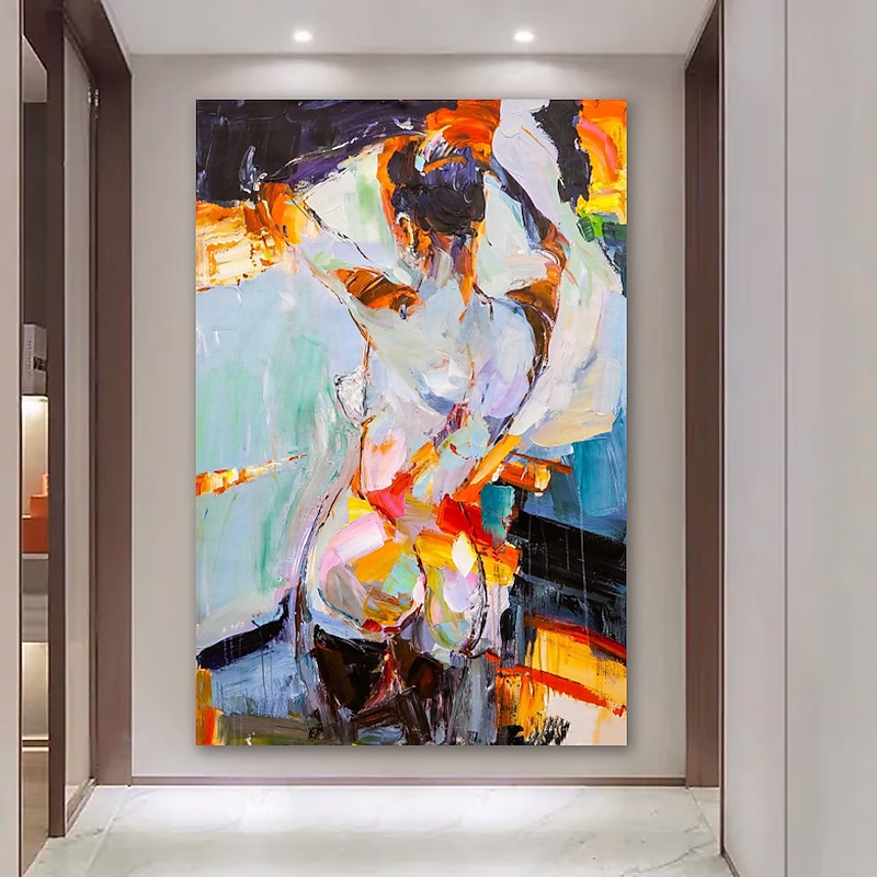 Oil Painting Handmade Hand Painted Wall Art Abstract People Canvas Painting Home Decoration Decor Stretched Frame Ready to Hang