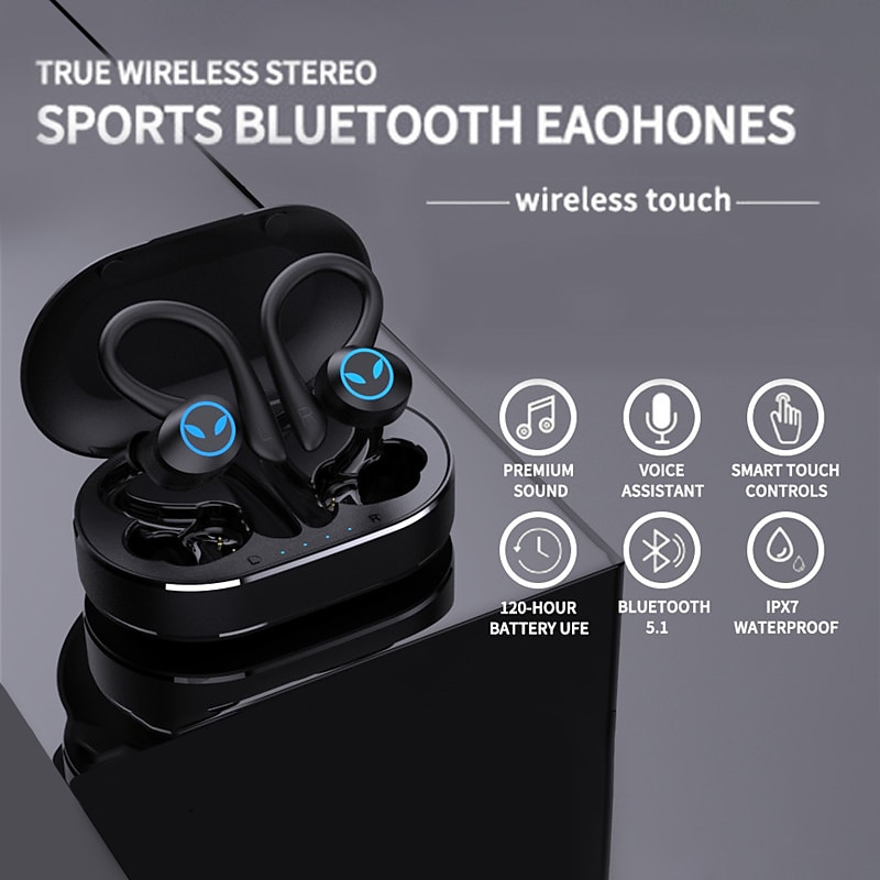 TWS Wireless Earphones Bluetooth-compatible 5.1 Headphones IPX7 Waterproof Earbuds LED Display HD Stereo Mic for Xiaomi iPhone