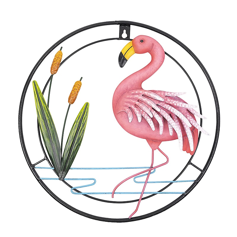 Metal Flamingo Wall Art Porch Front Door Wall Decor Room Outdoor Club Bars Front Door Metal Hanging Wall Art Dcor3
