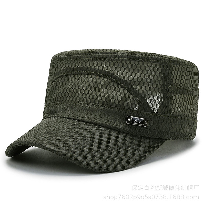 Men's Baseball Cap Dark Navy khaki Gauze Mesh Streetwear Stylish Casual Daily Outdoor clothing Holiday Plain Sunscreen3