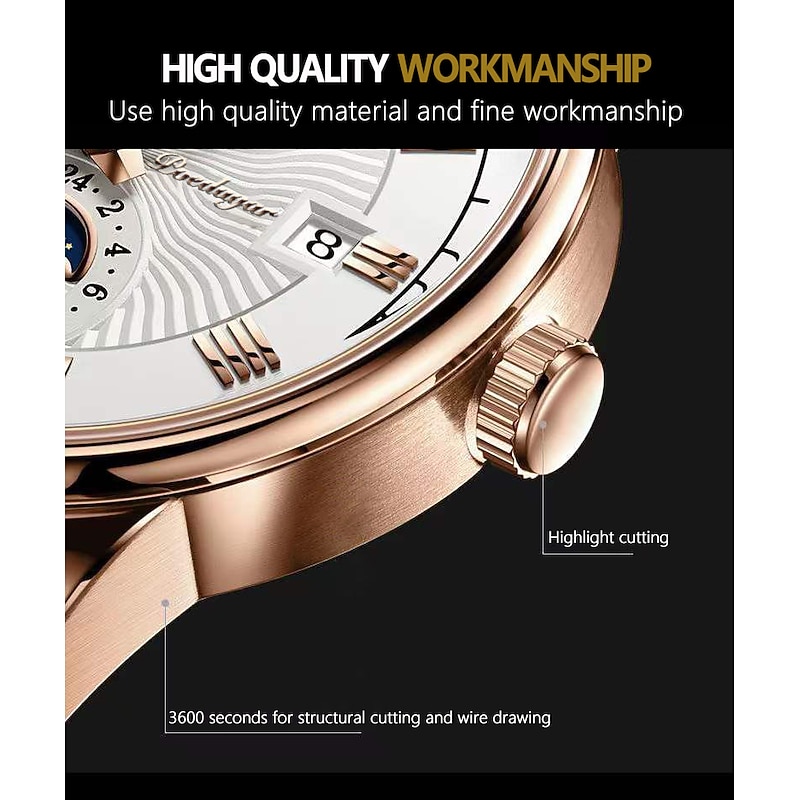 POEDAGAR Brand Mens Watches Luxury Luminous Waterproof Quartz  Watch Leather Fashion Calendar Wristwatch3