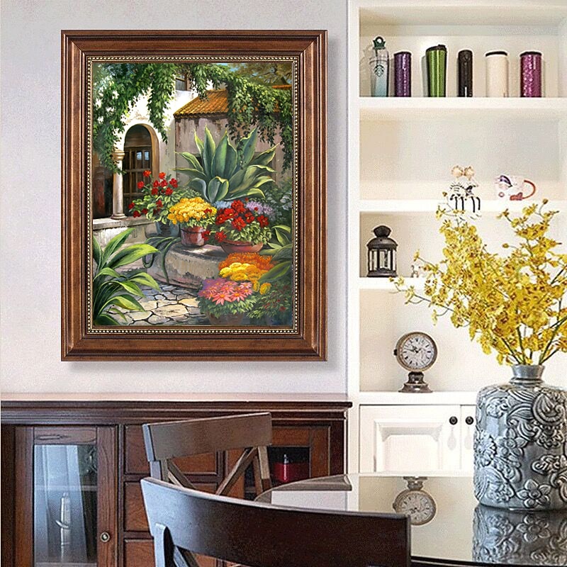 Handmade Oil Painting Canvas Wall Art Decoration Spring Garden Landscape for Home Decor Rolled Frameless Unstretched Painting3