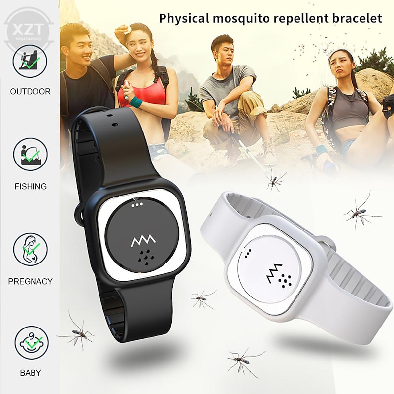 Ultrasonic Anti-Mosquito Bracelet – Wearable Slim Bracelet Outdoor Use