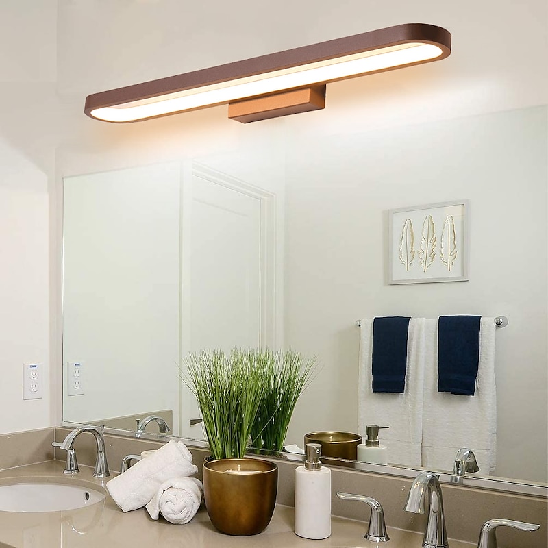 15.6in  23.5in 31.2in Modern and Minimalist Led Wall Lamp Living Room Bedroom Bathroom Dressing Table Black Coffee Mirror Front lamp AC220V AC110V4