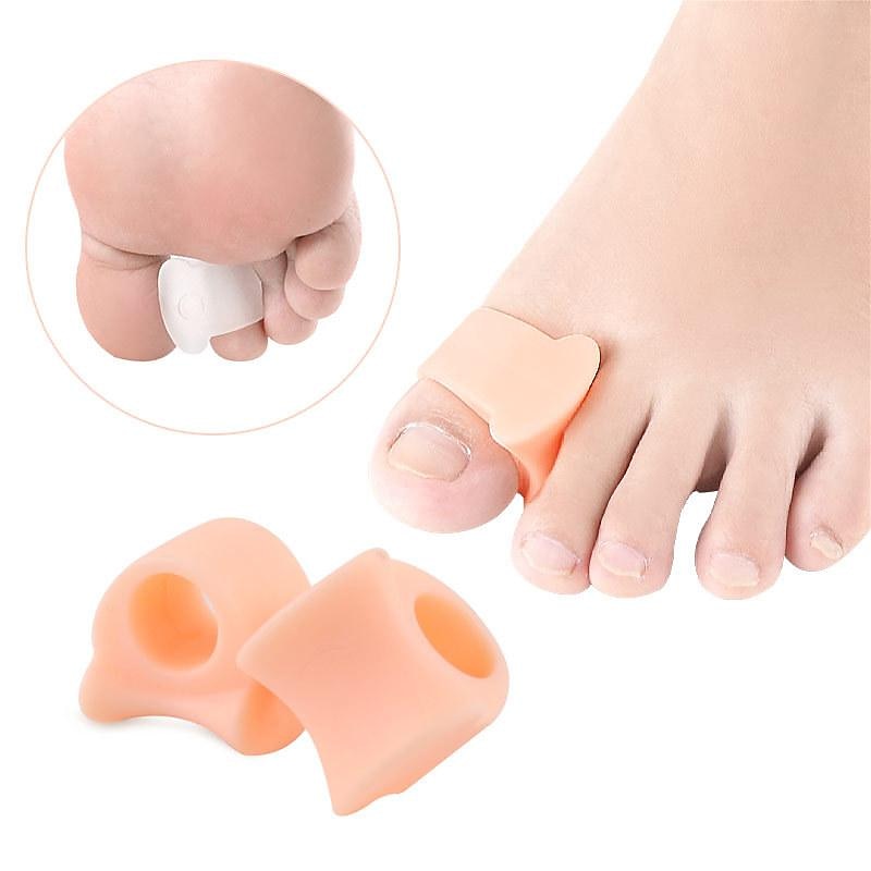 Toe Separators Hammer Toe Straightener - 2-Pack Big Toe Spacers Clear - Gel Spreader - Correct Crooked Toes - Bunion Corrector and Bunion Relief - Pads for Overlapping Hallux Valgus Yoga - Clear4
