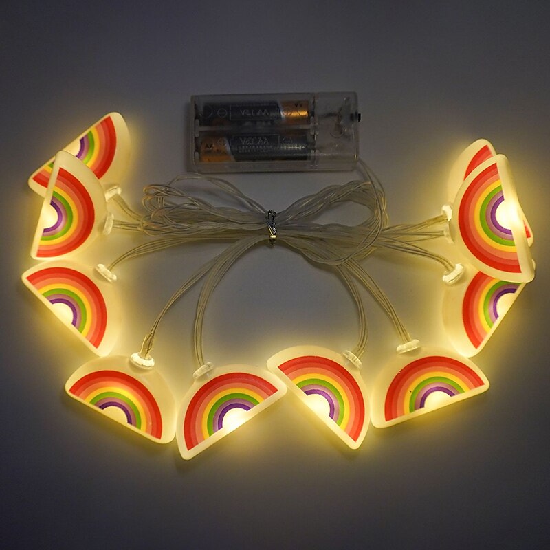 Rainbow Fairy Lights Garland LED String Christmas Tree Light Chain Night Lamp Patio Party Kids Bedroom Living Room Decor Gift2