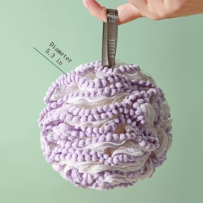 Big Bath Loofahs Shower Puff Ball, Flower Loofah Sponge Shower Bath Sponge Exfoliating Body Scrubber Pouf For Men Women4