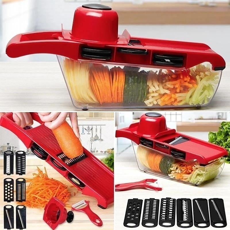 7 in 1 Multifunctional Vegetable Cutter Grater Food Slicers Shredders With 6 Blade Potatoes Carrots Manual Vegetable Cutting Tool3