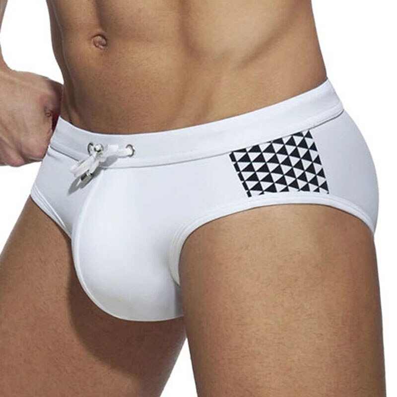 Men's Swimwear Swim Shorts Shorts Swim Briefs Print Geometry Comfort Breathable Outdoor Daily Going out Sports Hawaiian Black White2