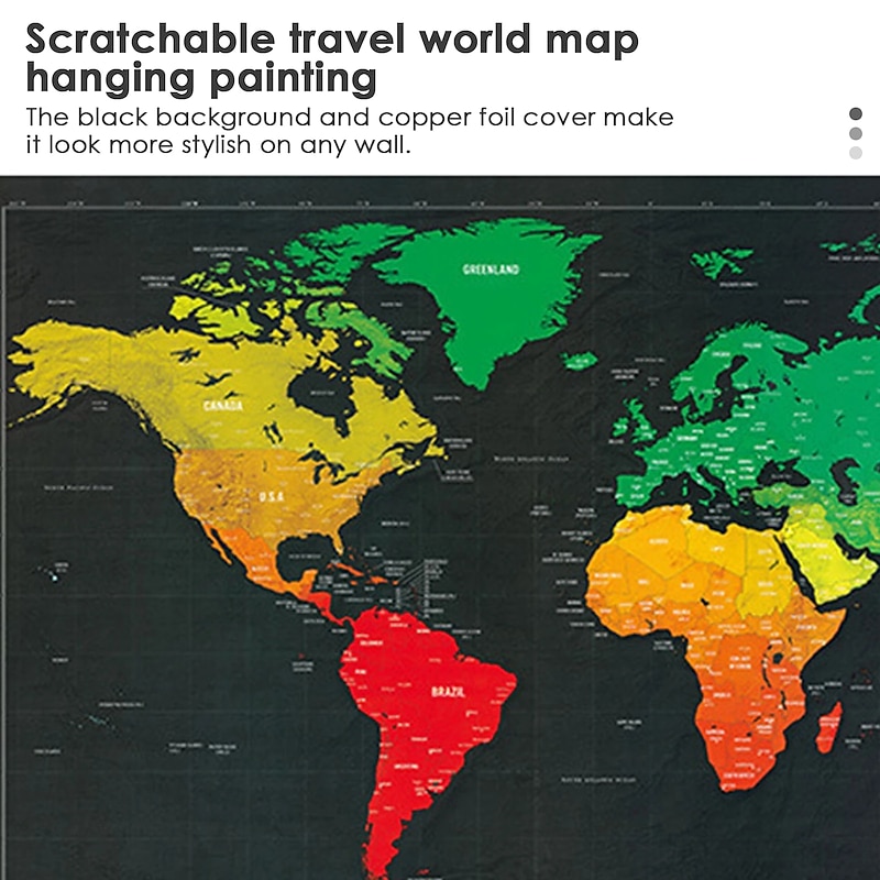 Map World Edition Large Black Gold Style Scratchable Travel Map Hanging Picture Luxury World Map Designed for Travelers4
